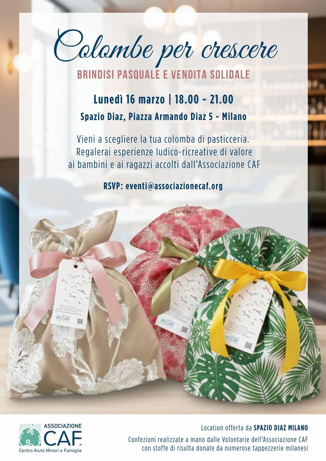 Colombe per Crescere: Brindisi Pasquale e Vendita Solidale organizzato da Associazione CAF