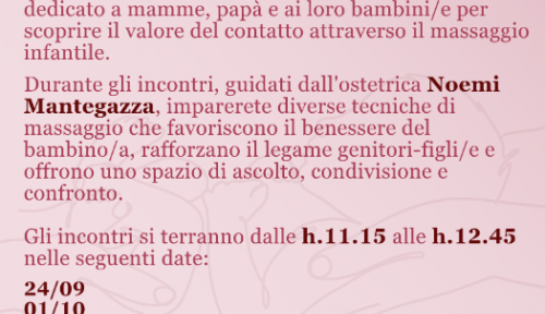 Al Consultorio Cemp inizia il corso di massaggio infantile