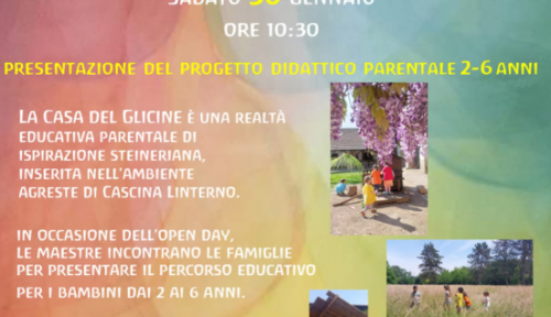 Open day della Casa del Glicine: la scuola dell'infanzia della Fattoria didattica Apepé